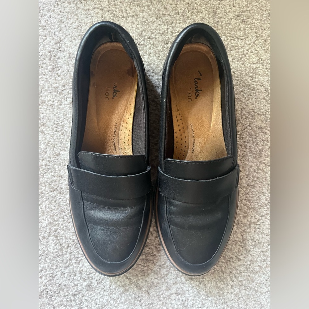 Clarks Classic Black Loafers